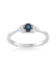 Inel Aur 18k Diamante, London Blue Topaz DERUVO