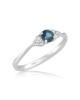 Inel Aur 18k Diamante, London Blue Topaz DERUVO