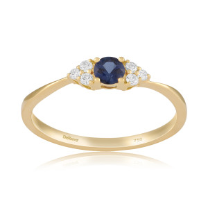 Inel Aur 18k Diamante, Safir DERUVO