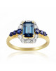 Inel Aur 18k Diamante, Safire, London Blue Topaz DERUVO