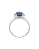 Inel Aur 18k Diamante, London Blue Topaz DERUVO