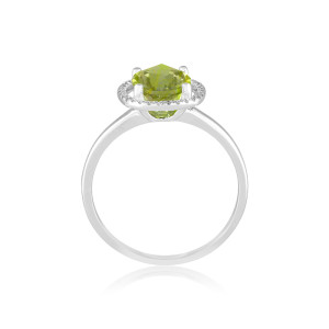 Inel Aur 18k Diamante, Peridot DERUVO