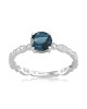 Inel Aur 18k Diamante, London Blue Topaz DERUVO