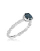 Inel Aur 18k Diamante, London Blue Topaz DERUVO