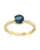 Inel Aur 18k Diamante, London Blue Topaz DERUVO