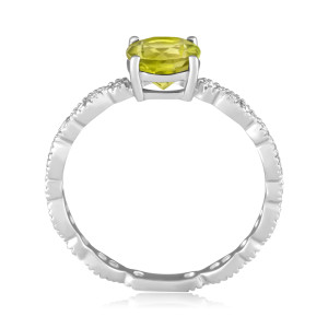 Inel Aur 18k Diamante, Peridot DERUVO