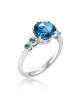 Inel Aur 18k Diamante Albastre, London Blue Topaz DERUVO