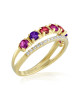 Inel Aur 18k Diamante, Ametiste, Safire Roz, Turmaline Roz DERUVO