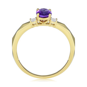 Inel Aur 18k Diamante, Ametist DERUVO 