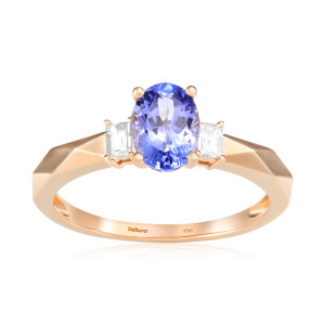 Inel Aur 18k Diamante, Tanzanit DERUVO