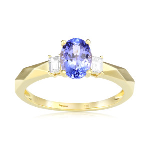 Inel Aur 18k Diamante, Tanzanit DERUVO