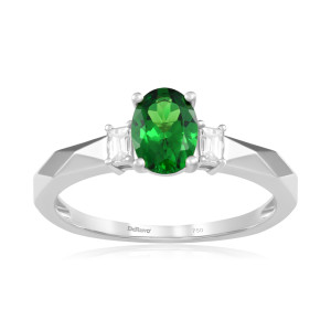 Inel Aur 18k Diamante, Tsavorit DERUVO