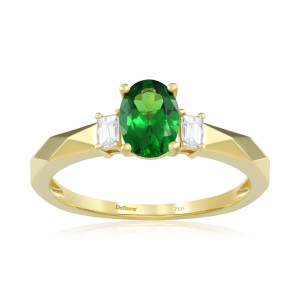 Inel Aur 18k Diamante, Tsavorit DERUVO