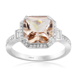 Inel Aur 18k Diamante, Morganit DERUVO