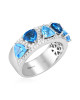 Inel Aur 18k Diamante, Topaz, London Blue Topaz DERUVO