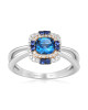 Inel Aur 18k Diamante, Safire, London Blue Topaz DERUVO