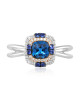 Inel Aur 18k Diamante, Safire, London Blue Topaz DERUVO