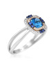 Inel Aur 18k Diamante, Safire, London Blue Topaz DERUVO