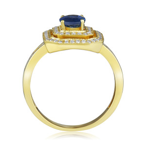 Inel Aur 18k Diamante,Safir DERUVO