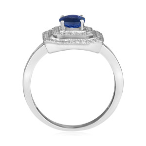 Inel Aur 18k Diamante,Safir DERUVO
