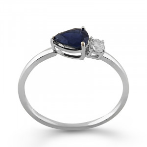 Inel Aur 18k Diamant, Safir DERUVO