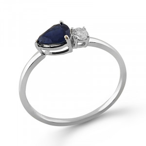 Inel Aur 18k Diamant, Safir DERUVO