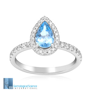 Inel Aur 18k Diamante, Aquamarin DERUVO