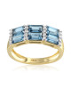 Inel Aur 18k Diamante, London Blue Topaz DERUVO