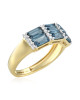 Inel Aur 18k Diamante, London Blue Topaz DERUVO