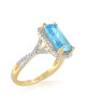 Inel Aur 18k Diamante, Topaz Albastru DERUVO