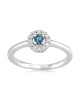 Inel Aur 18k Diamante, London Blue Topaz DERUVO