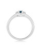 Inel Aur 18k Diamante, London Blue Topaz DERUVO