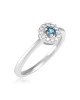 Inel Aur 18k Diamante, London Blue Topaz DERUVO