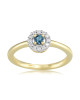 Inel Aur 18k Diamante, London Blue Topaz DERUVO