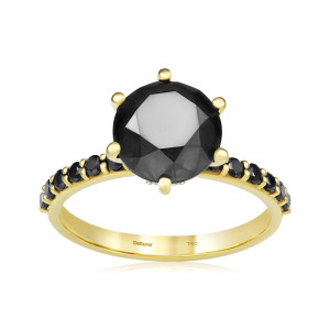 Inel Logodna Aur 18k Diamante Negre, Diamante DERUVO