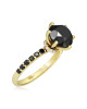 Inel Logodna Aur 18k Diamante Negre, Diamante DERUVO