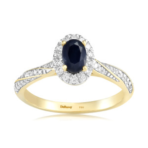 Inel Aur 18k Diamante, Safir DERUVO