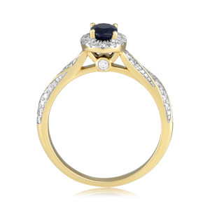 Inel Aur 18k Diamante, Safir DERUVO