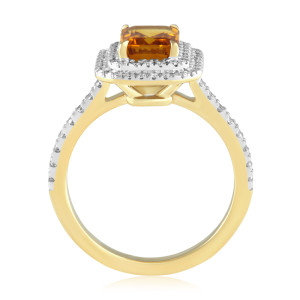 Inel Aur 18k Diamante, Citrin DERUVO