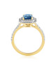 Inel Aur 18k Diamante, London Blue Topaz DERUVO