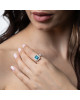 Inel Aur 18k Diamante, London Blue Topaz DERUVO