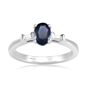 Inel Aur 18k Diamante, Safir DERUVO