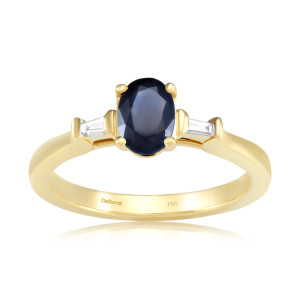 Inel Aur 18k Diamante, Safir DERUVO