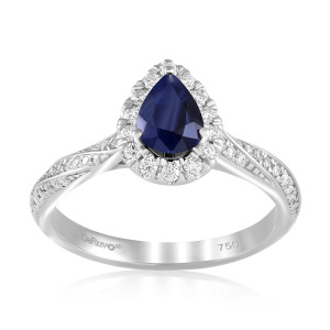 Inel Aur 18k Diamante, Safir DERUVO