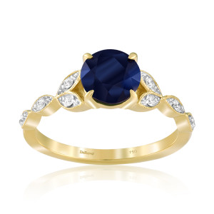 Inel Aur 18k Diamante, Safir DERUVO