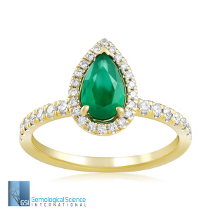 Inel Aur 18k Diamante, Smarald DERUVO