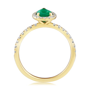 Inel Aur 18k Diamante, Smarald DERUVO