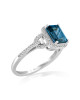 Inel Aur 18k London Blue Topaz, Safire Albe DERUVO 