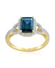 Inel Aur 18k London Blue Topaz, Safire Albe DERUVO 