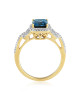 Inel Aur 18k London Blue Topaz, Safire Albe DERUVO 